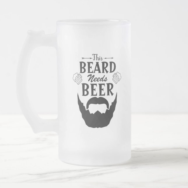 Vidro Jateado Esta barba precisa de caneca de cerveja (Esquerda)