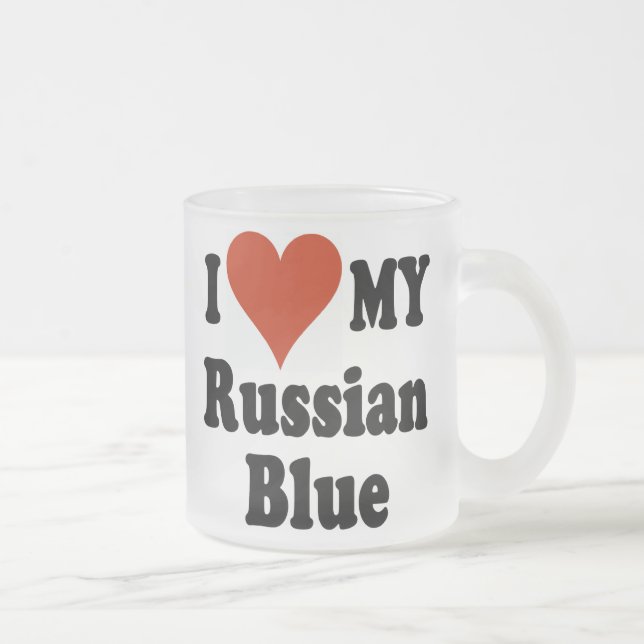 Vidro Jateado Eu amo minha caneca de café do fosco do azul do (Direita)