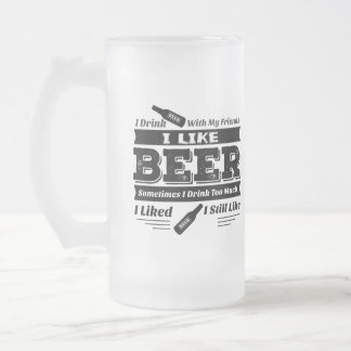 Vidro Jateado EU GOSTO da CERVEJA - caneca gelado - citações de