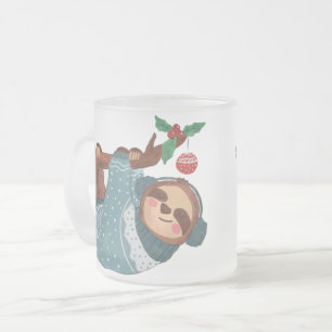 Vidro Jateado Leve caneca de café de Natal