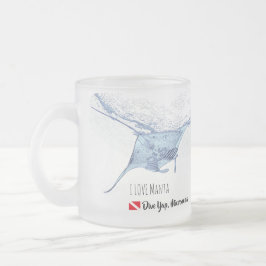 Vidro Jateado Manta ray silhoule fosco caneca de café