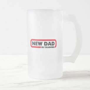 Vidro Jateado Novo papai no treinamento - uma caneca de cerveja