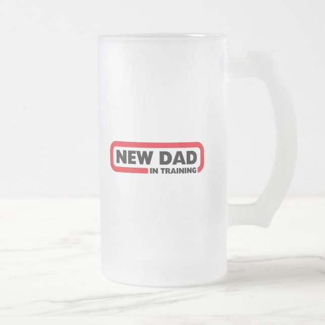 Vidro Jateado Novo papai no treinamento - uma caneca de cerveja (Direita)