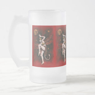 Vidro Jateado Senhora Dançarino Fosco Caneca de cerveja do diab