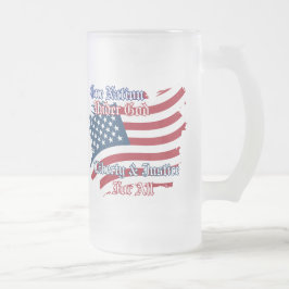 Vidro Jateado USA One Nation under God Caneca de cerveja Mug