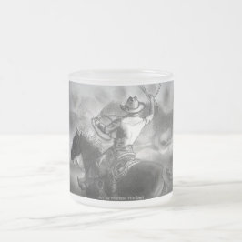 Vidro Jateado Vaqueiro na caneca Roping do copo de café de Frost