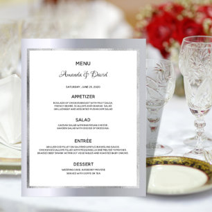 Vidro metálico prateado, Menu Casado, elegante