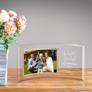 Vidro Photoframe da avó do mundo personalizado o