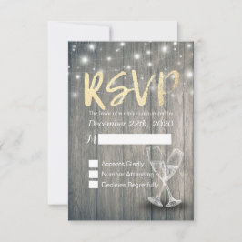 Vidros de champanhe de RSVP de Casamento Luzes de 