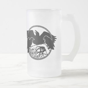 Vidros selvagens do corvo da caneca de cerveja do