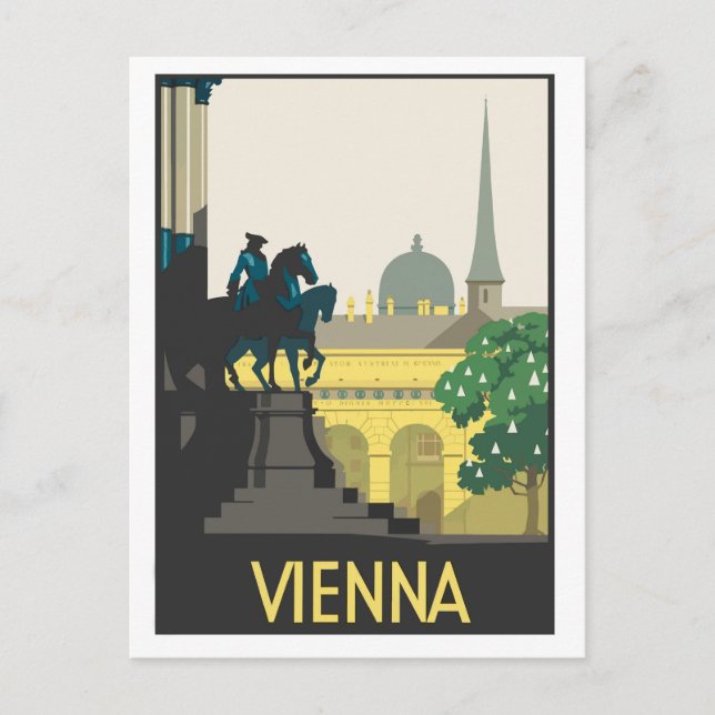 Viena, ilustração, cartão postal de viagem vintage (Frente)