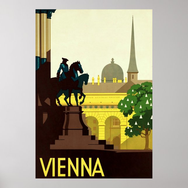 Viena ~ Poster de viagens austríaco Vintage (Frente)