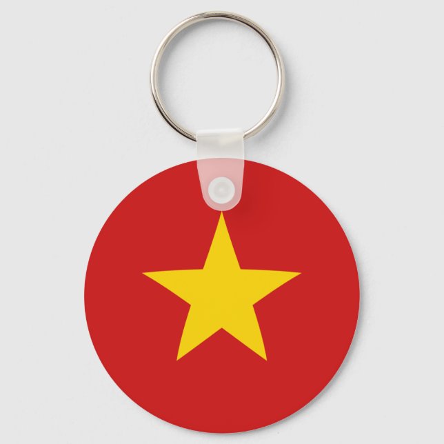 Vietnam Fisheye Flag Chaveiro (Frente)