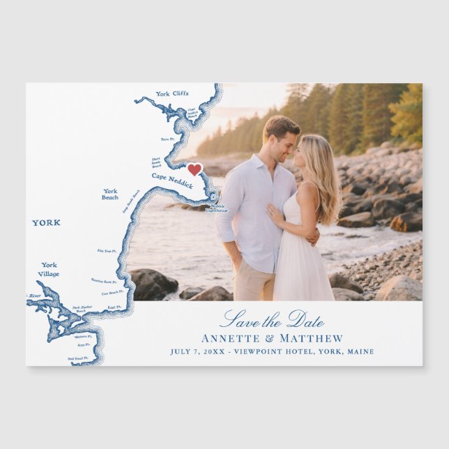 ViewPoint Hotel York Maine Casamento Salvar a Data (Frente)