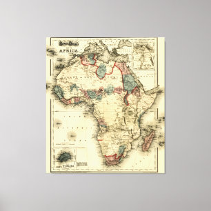 Viintage 1874 Mapa da África - Antiquado Impressão