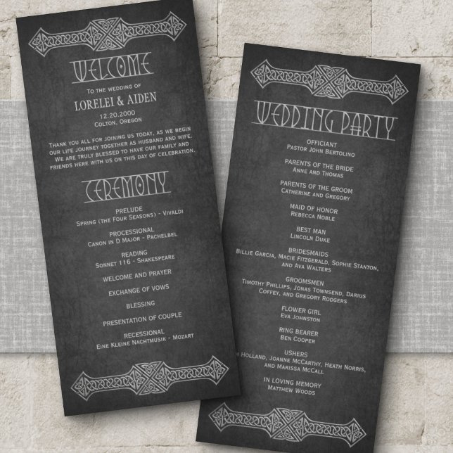 Viking Celtic Gamer Wedding Program (Criador carregado)