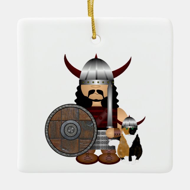 Viking e Ornamento de Gatos (Frente)