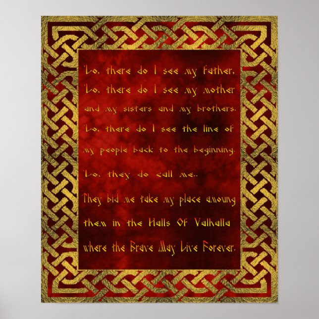 Viking Prayer Poster (Frente)
