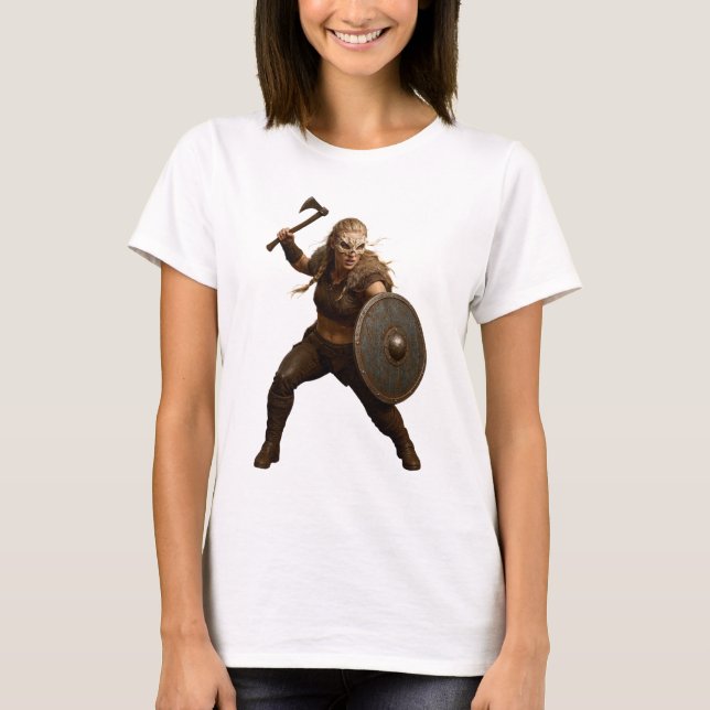 Viking Shieldmaiden Hero T-Shirt (Frente)