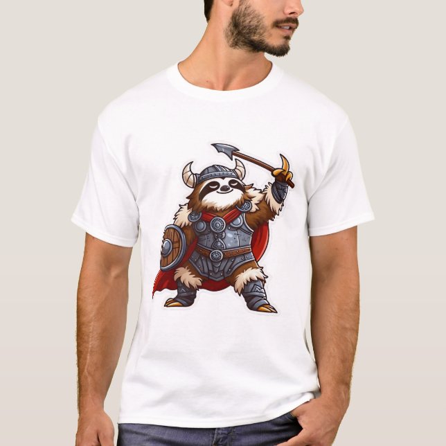viking sloth Oversized T-Shirt (Frente)