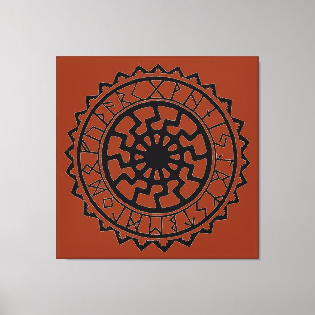 Viking Sun Celtic Rune Calendário Canvas (Frente)