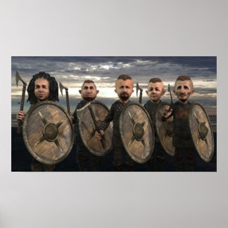 Vikings On Shore - Poster pequeno