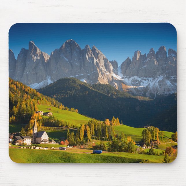 Vila das dolomites no mousepad da queda (Frente)