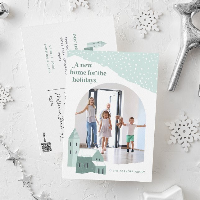 Vila Snowy | Anúncio de mudança de feriado fotográ (Criador carregado)