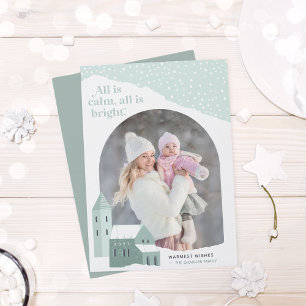 Vila Snowy Cartão de Férias Fotográficas