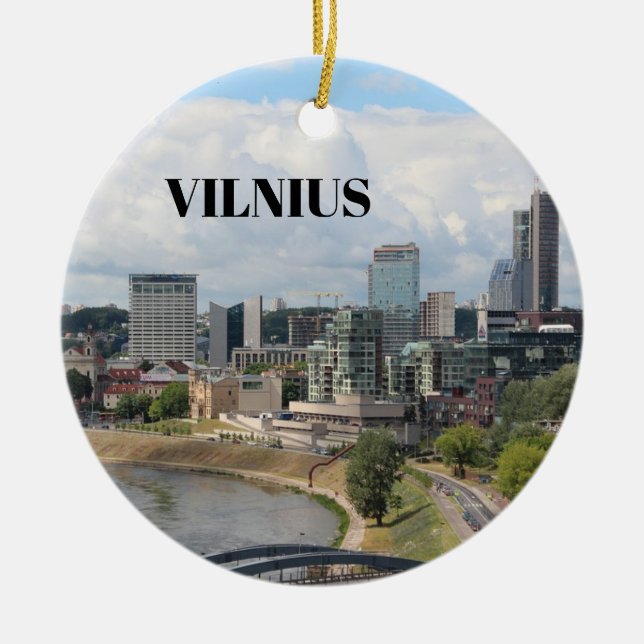 Vilnius Lituânia Enfeites de natal Panorâmico (Frente)
