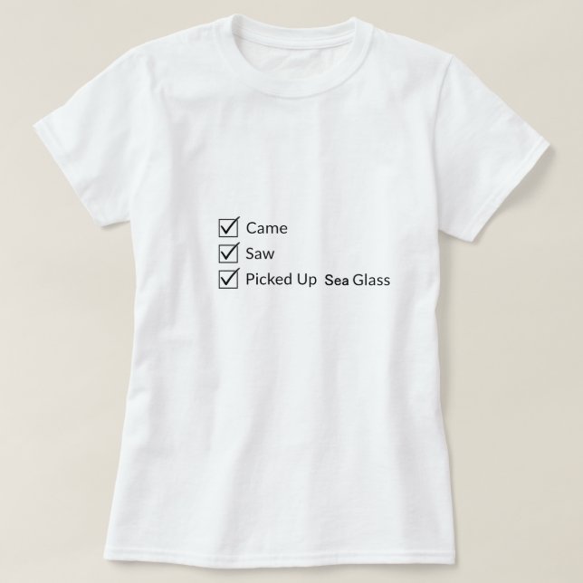 Vim. Vi. Peguei Vidro do Mar - Camiseta Feminina (Frente do Design)