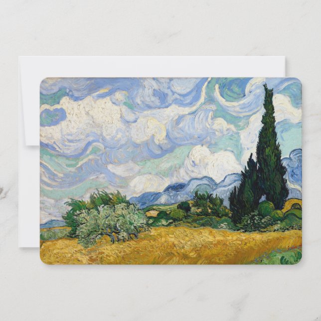 Vincent Van Gogh Campos De Trigo Com Cyprestes (Frente)