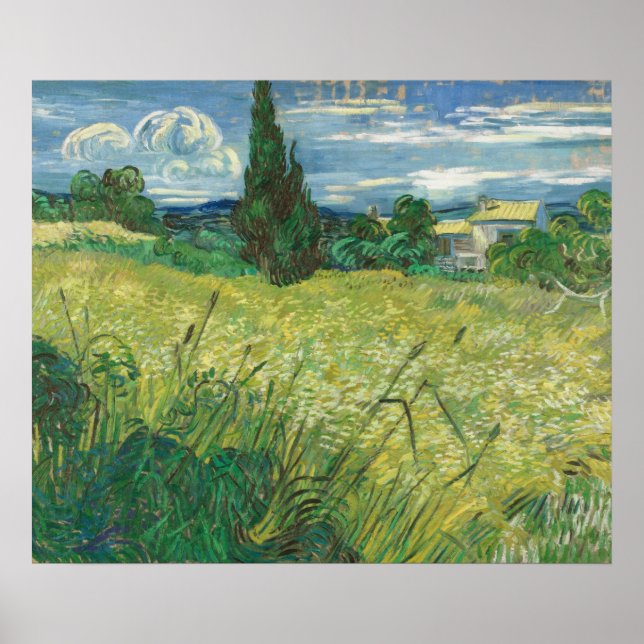 Vincent Van Gogh Green Field Impressão (Frente)
