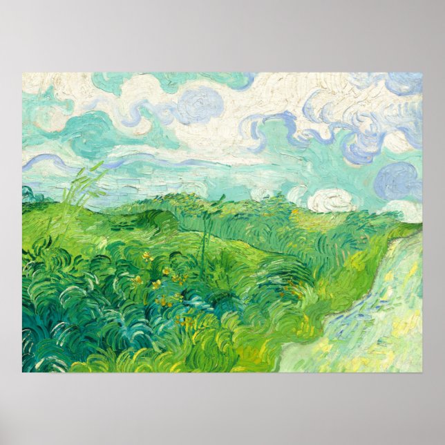 Vincent Van Gogh Green Wheatfield Poster (Frente)