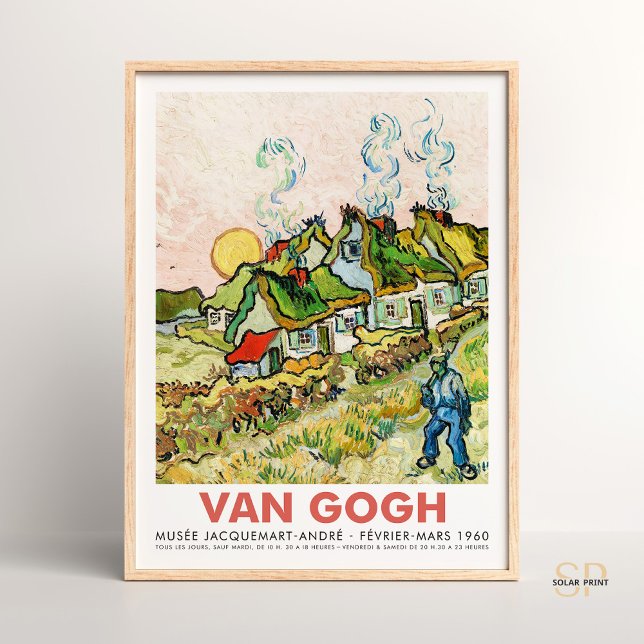 Vincent van Gogh Houses e a Figura Impressão Retro (Criador carregado)