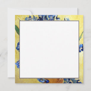 Vincent van Gogh, íris azuis em fundo amarelo