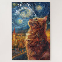 Vincent Van Gogh Motivational Cat Quebra-cabeça
