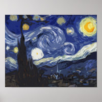 Vincent Van Gogh O Poster de Arte Bela Noite Estre