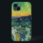 Vincent van Gogh - Paisagem lunática com Casal<br><div class="desc">Paisagem lunar / Casal caminhando entre oliveiras em uma paisagem montanhosa com lua crescente - Vincent van Gogh,  Oil on Canvas,  1890</div>