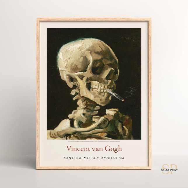 Vincent van Gogh Skull com Cigarette Art Impressão (Criador carregado)