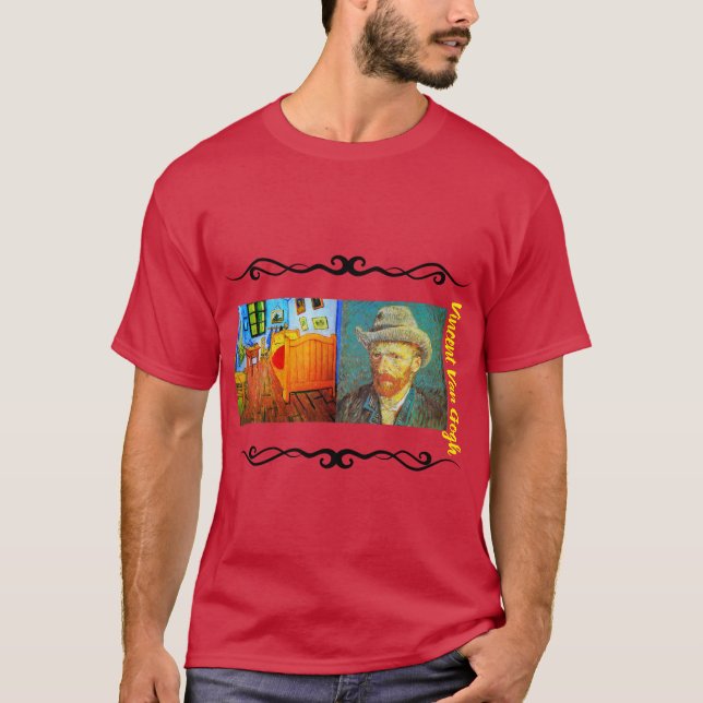 Vincent Van Gogh - T-shirt de quarto e retrato (Frente)