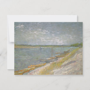 Vincent van Gogh - Vista de um Rio com Barcos a Re