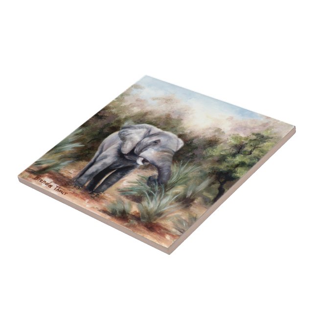 Vinda através do azulejo do elefante (Lateral)