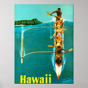 Vindo ao poster vintage de Havaí