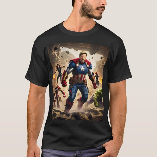 Vingadores Conquistam a Camiseta das Ruínas Antiga (Frente)