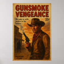 Vingança Gunsmol - Vintage Western Movie Poster