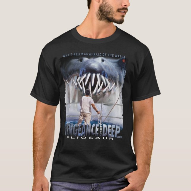 Vingança - Pliosaur - do t-shirt preto profundo (Frente)