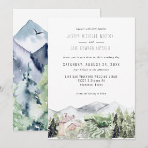 Vinha da Montanha Rústica Convite de Casamento