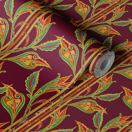 Vinha fantasia de folhas tinto-dourado sobre vinho