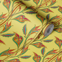 Vinha fantasia de ouro, folhas vermelhas e verdes